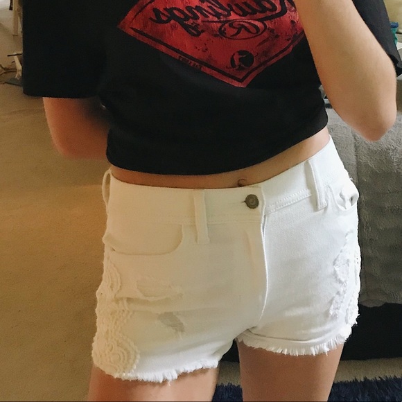 White Hollister Jean Shorts - Picture 2 of 5
